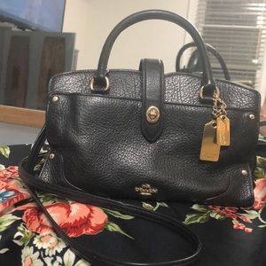Coach black pebbled leather Mercer 24